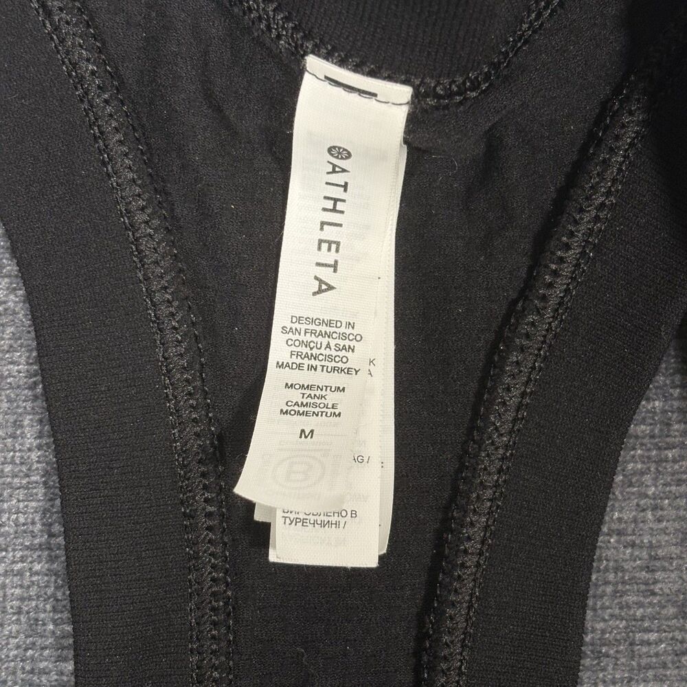 Athleta Racerback Tank Top Womens Medium Black Athletic Activewear - Picture 2 of 7
